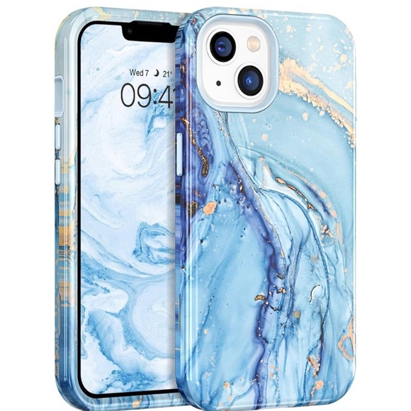 Marble Blue Pattern iPhone Case - Picture 1 of 4